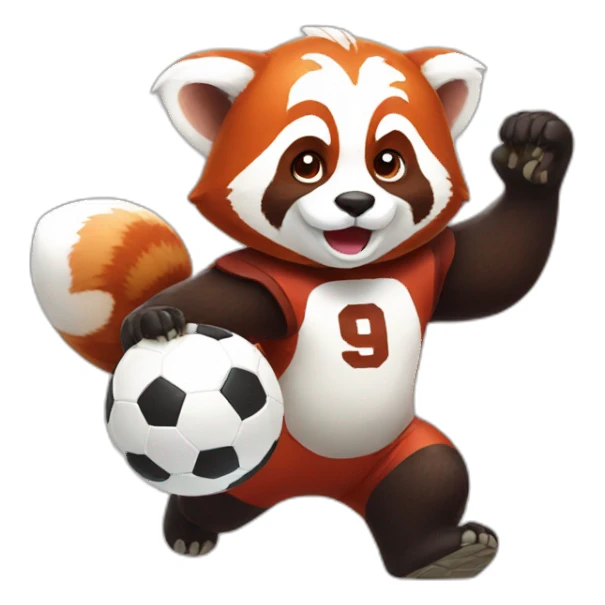 Red panda playing football sticker