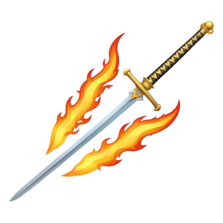 a sword blade on fire emoji sticker