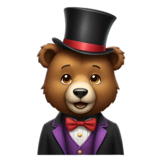 Bear being a magician sticker