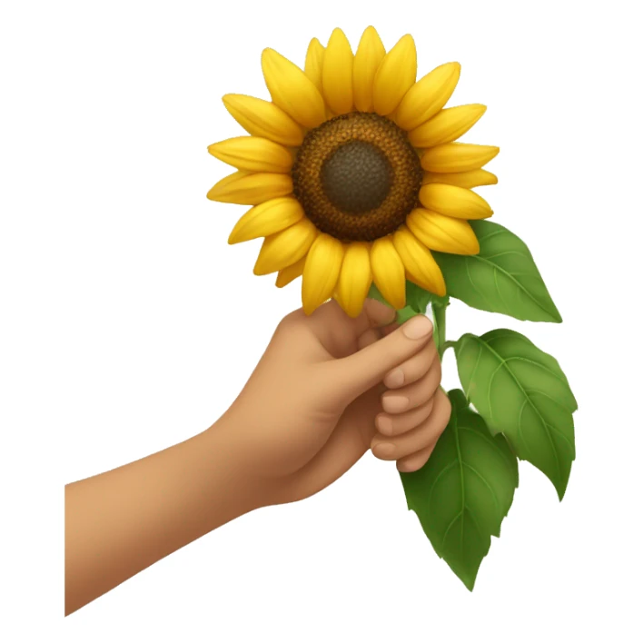 hand holding a sunflower sticker