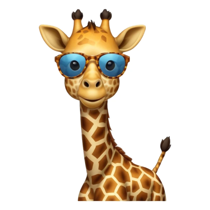 A ￼ giraffe flying with sunglasses ￼ sticker