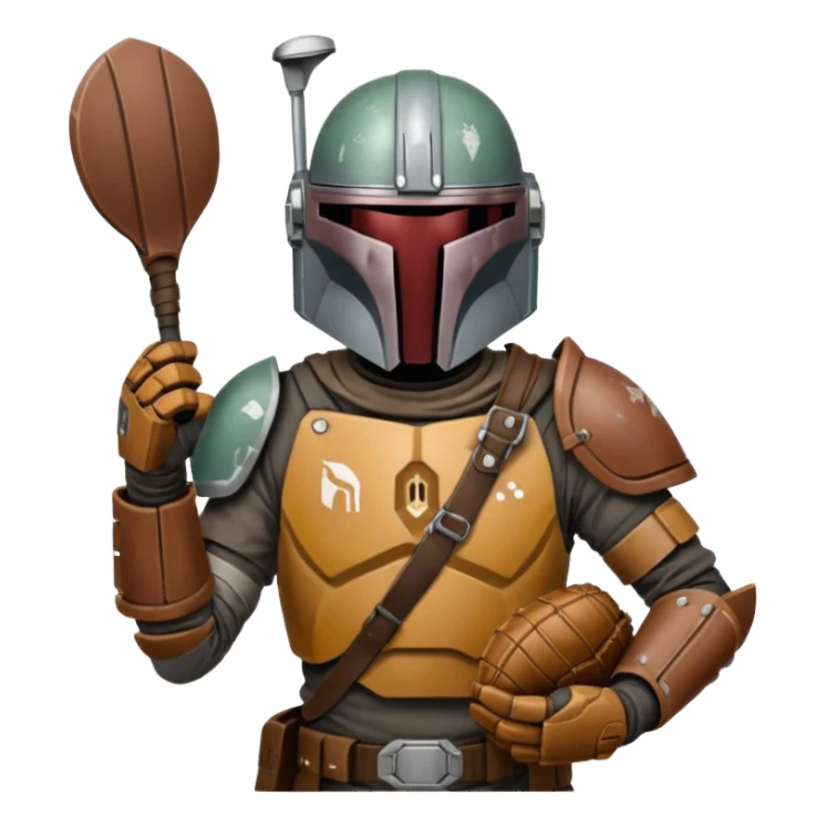 Mandalorian with a Catcher's mitt sticker