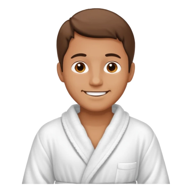  male with a bath robe sticker