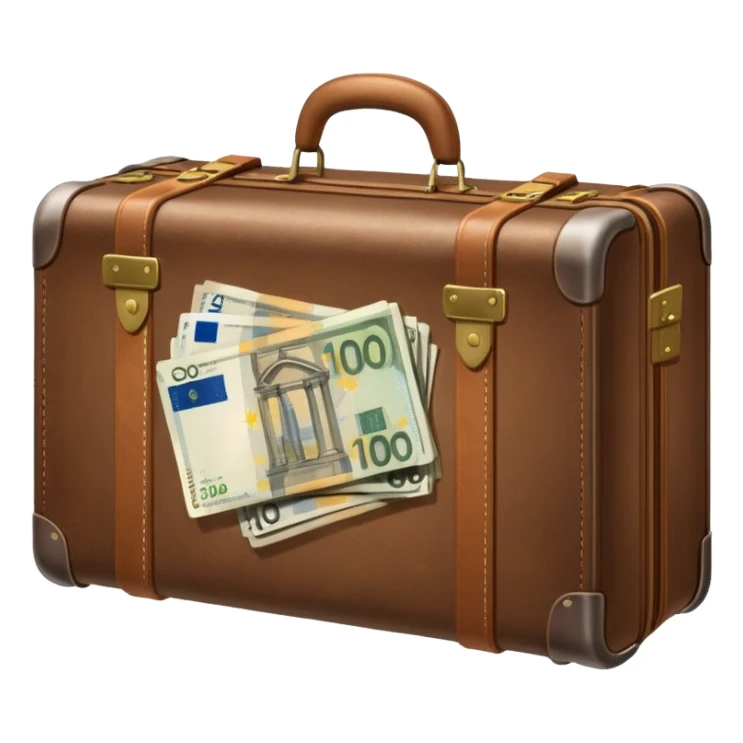 Suitcase with euro bills  sticker