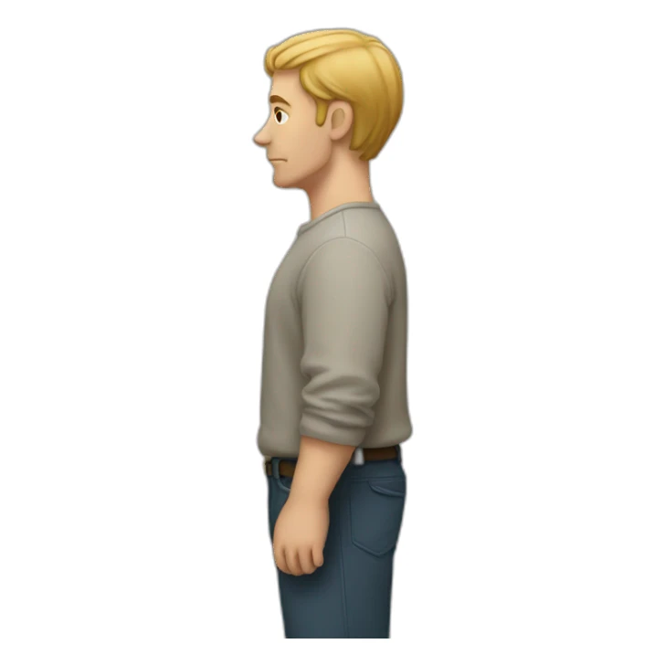A white man standing in profile sticker