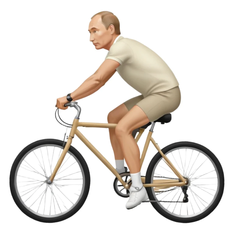 Vladimir Putin riding a bicycle from side view sticker
