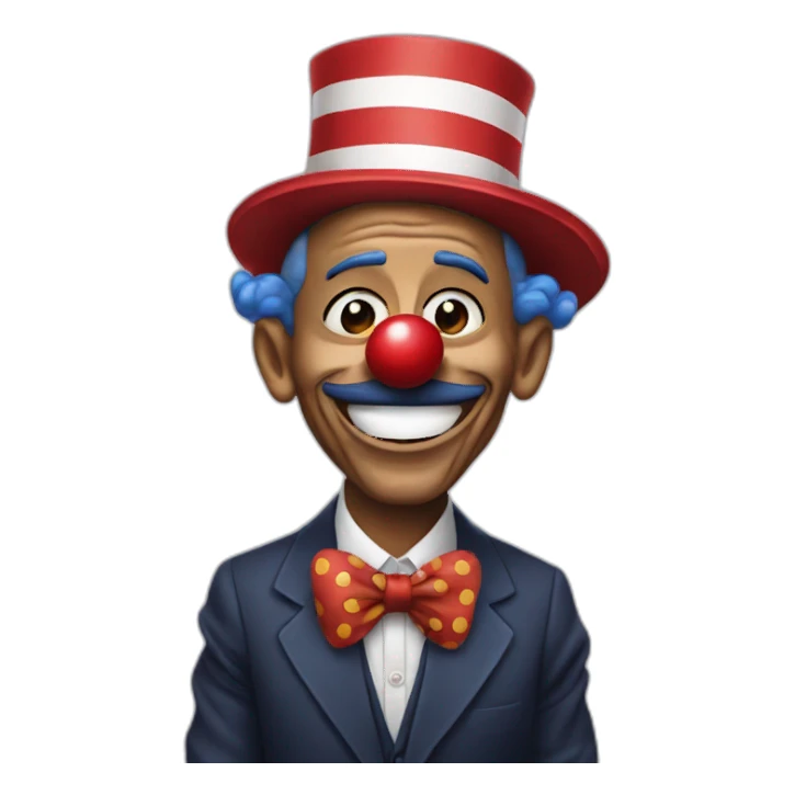 Obama as a clown sticker
