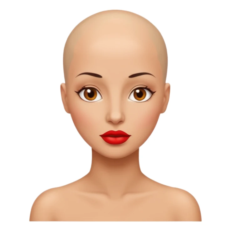 bald woman with red lips sticker