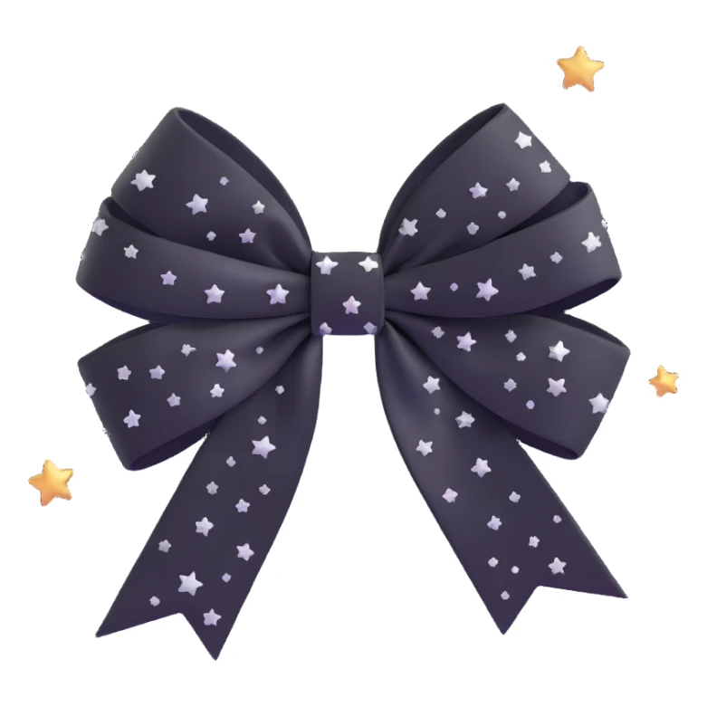 sparkly black bow with stars sticker