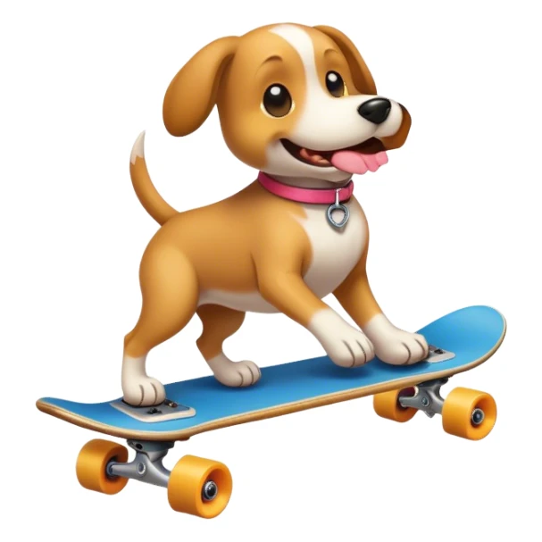 Dog skateboarding sticker