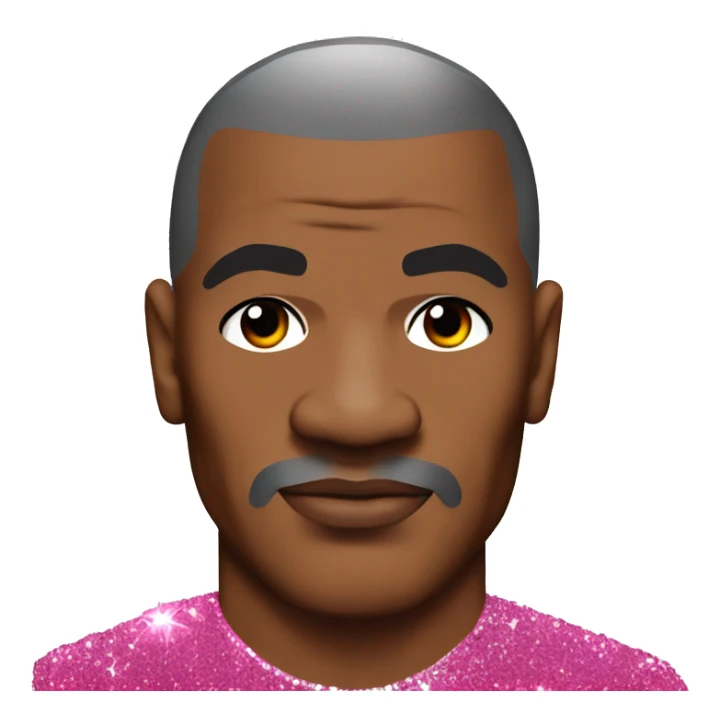 Mike Tyson but in glittery pink stuff sticker