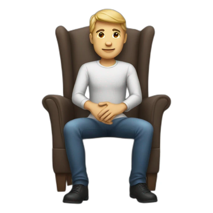 Man touching in a chair sticker