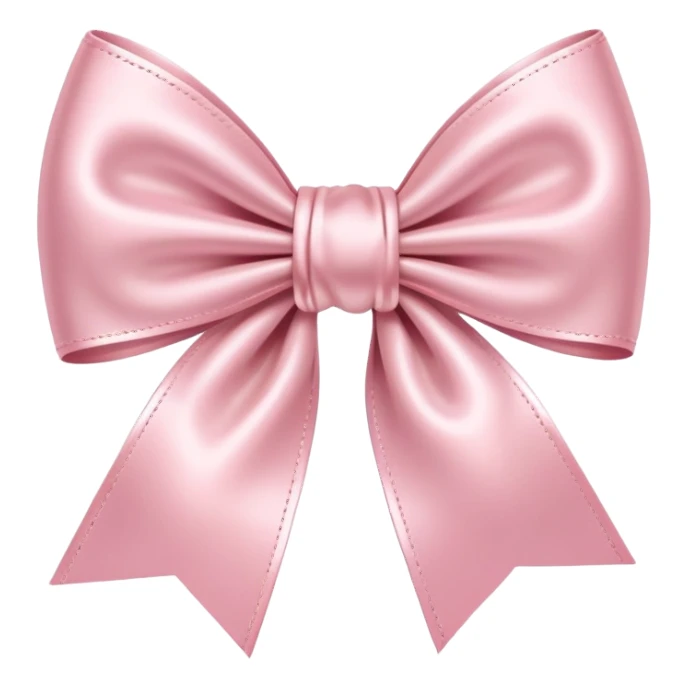 Light pink satin bow sticker
