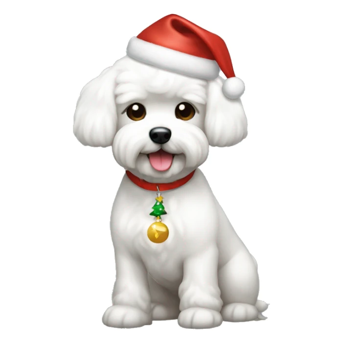 bichon maltés con accesorios navidad  sticker