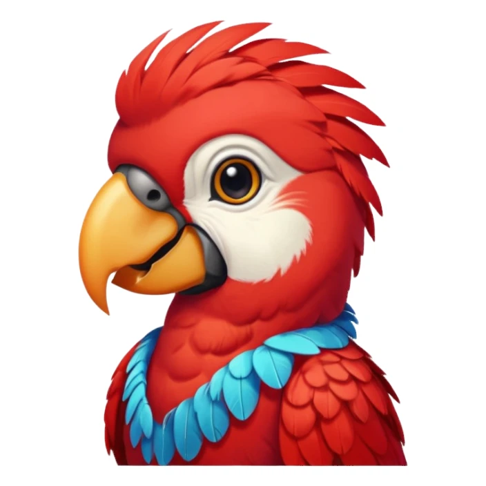 red parrot with shirt sticker