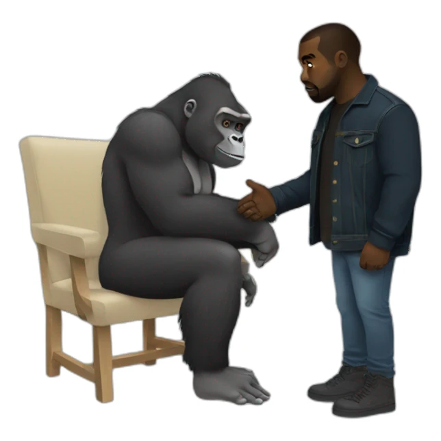 Gorilla meeting Kanye West sticker