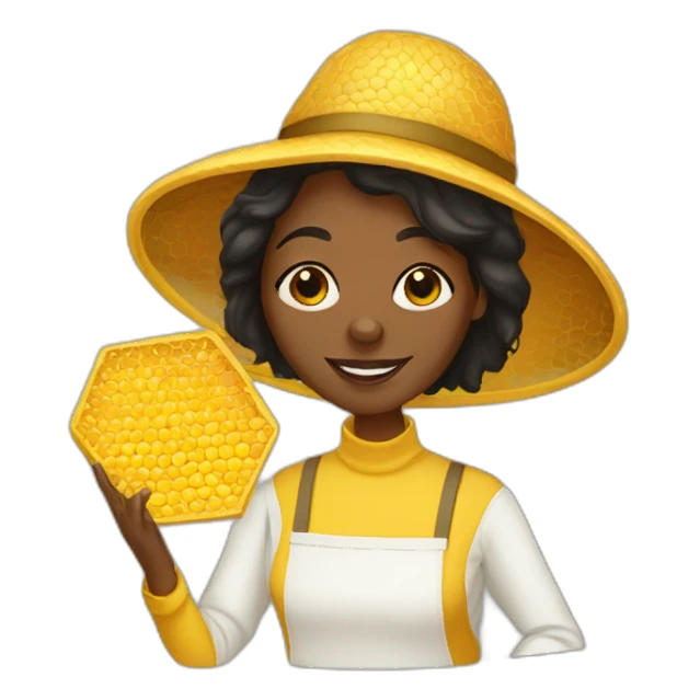 beekeeper black woman honeycomb sticker