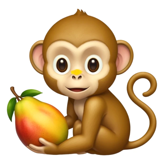 Monkey holding mango sticker