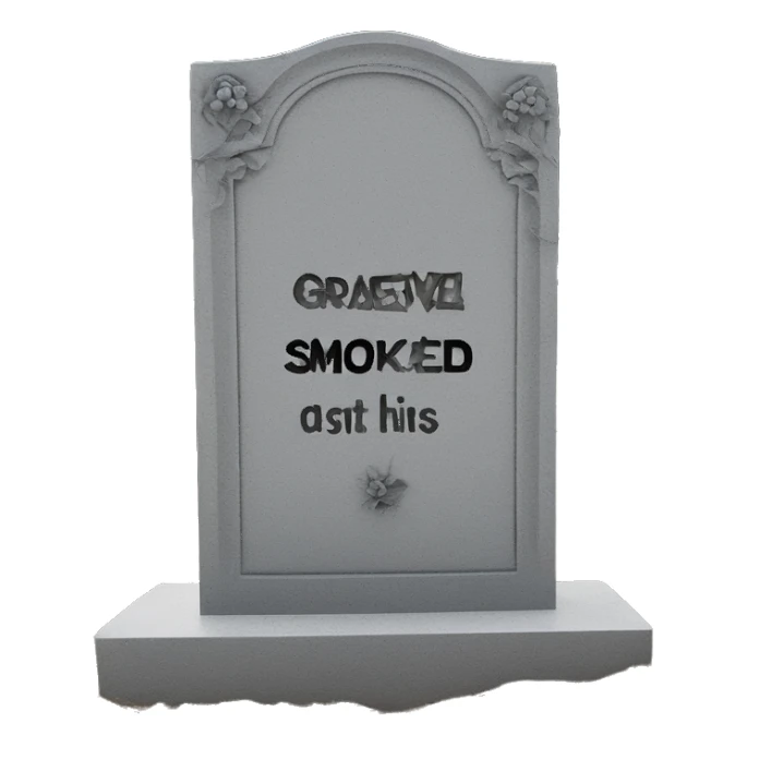 gravestone that says here lies SmokeDevil sticker