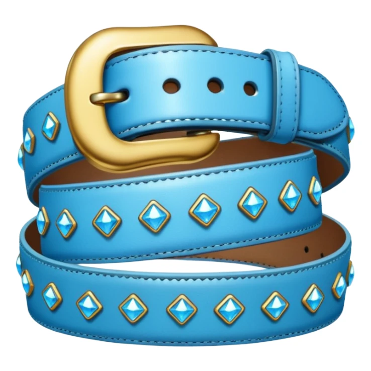 a bedazzled sky blue belt sticker