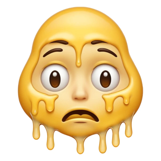 melting face emoji, upside down face, cartoonish expression sticker