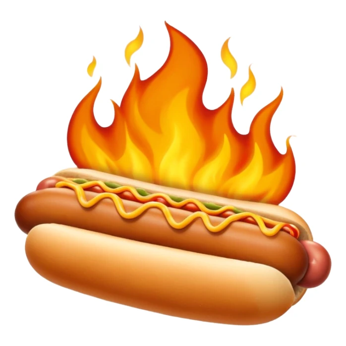 Hot dog on fire sticker