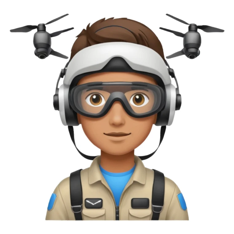 Teen with FPV goggles,Drone Pilot sticker