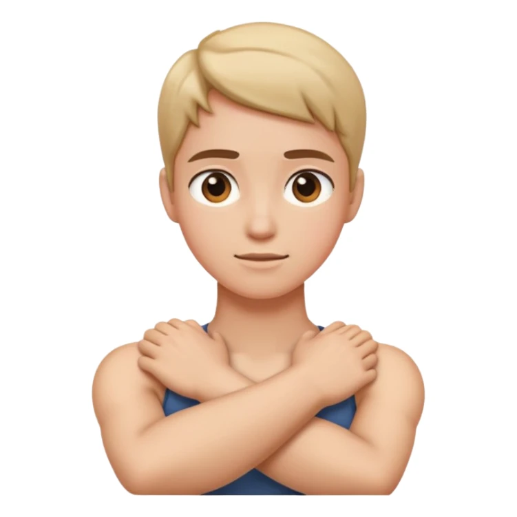 arms crossing holding neck  sticker