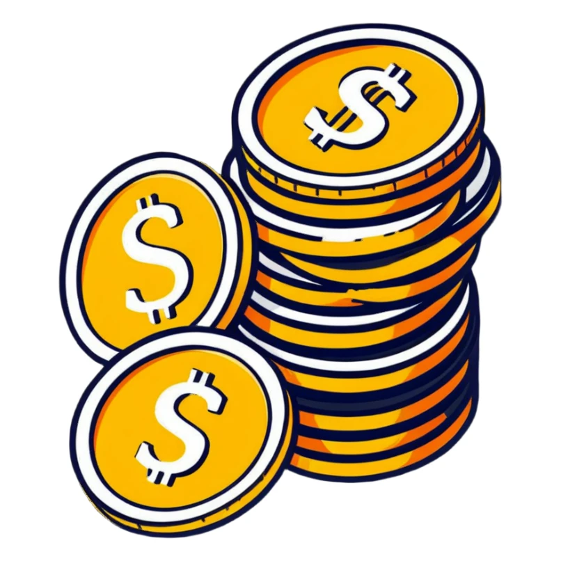 stack of coins sticker