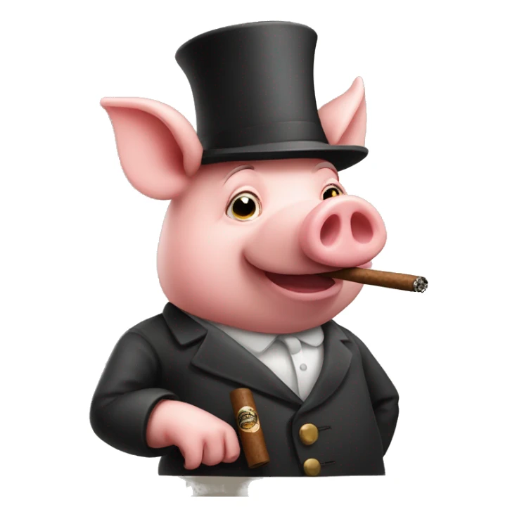 Pig smoking cigar  sticker