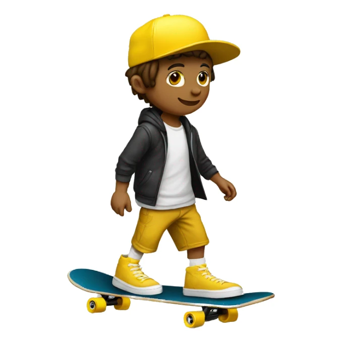 Skateboarding con gorra amarilla sticker