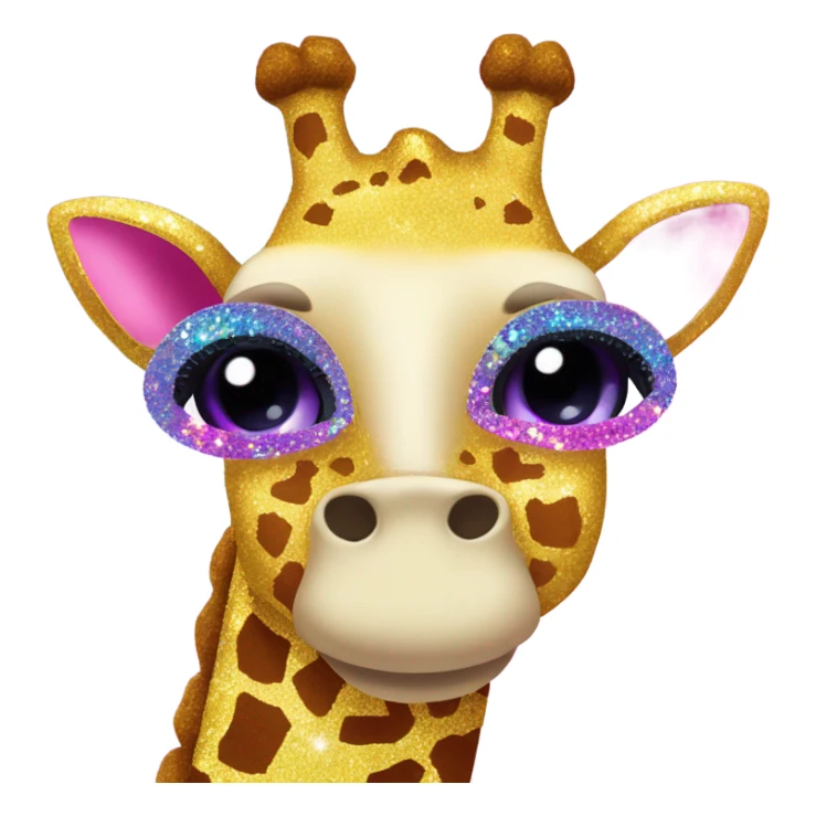Lisa frank glitter giraffe with eyelashes sticker
