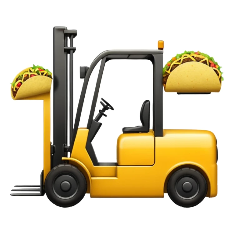 forklift with taco sticker
