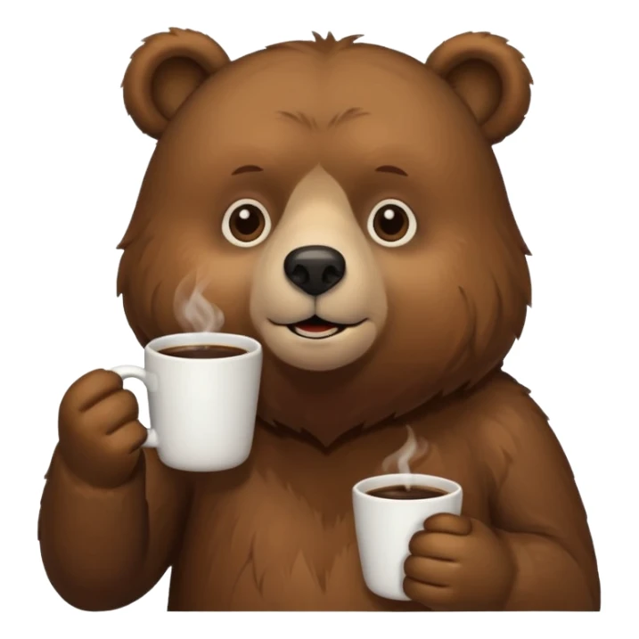 A bear drinking coffee  sticker
