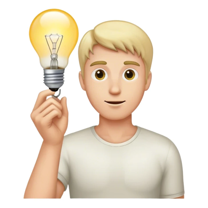 man with bulb sticker