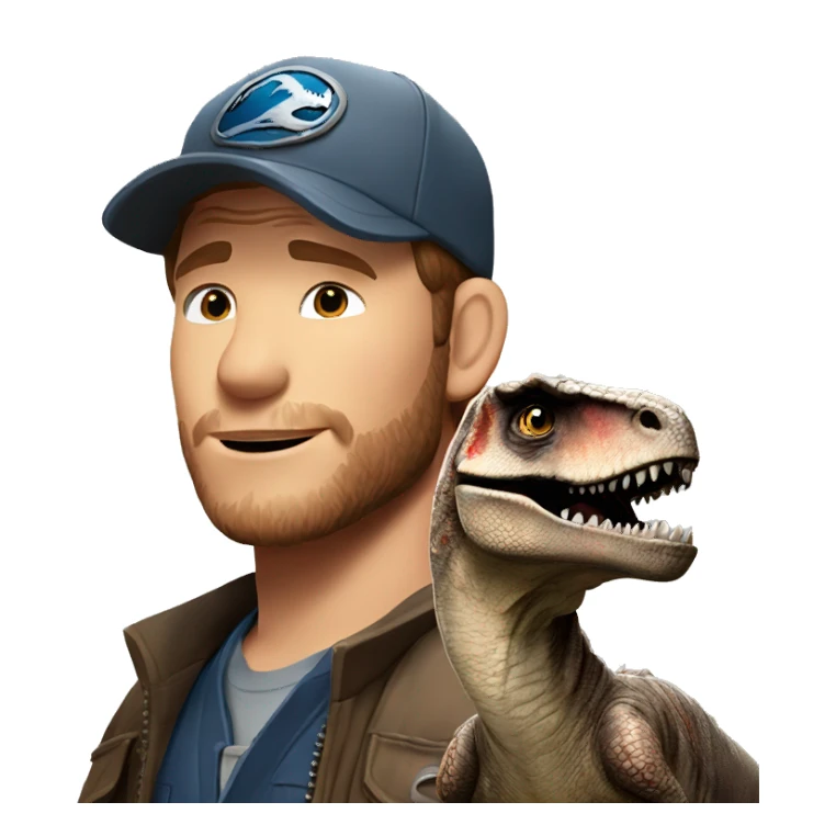 Chris pratt from Jurassic world with raptor sticker