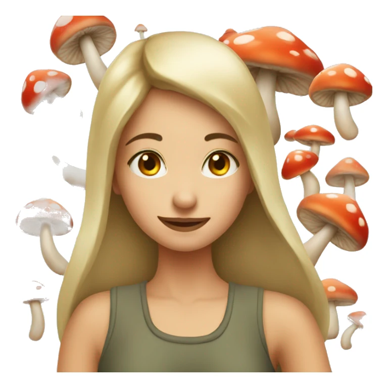 Girl with mashrooms sticker