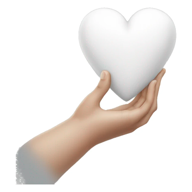 White heart in hand sticker