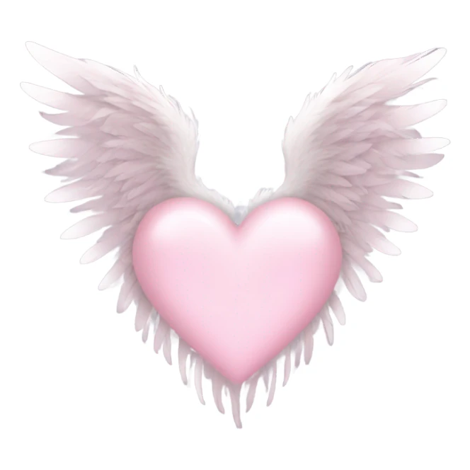 Light pink heart with angel wings  sticker