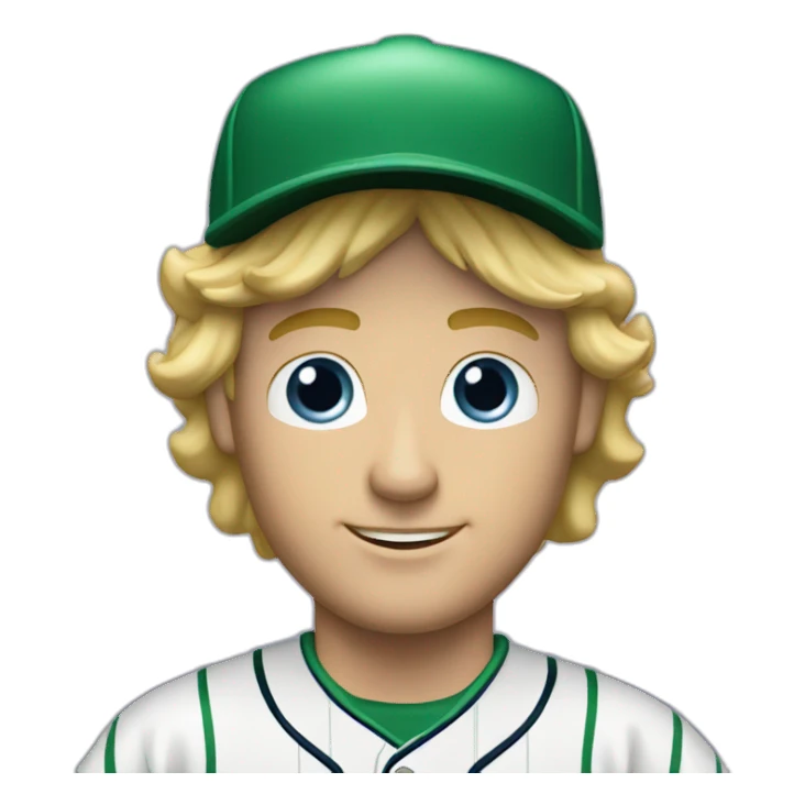 baseball card character. Blonde male sticker