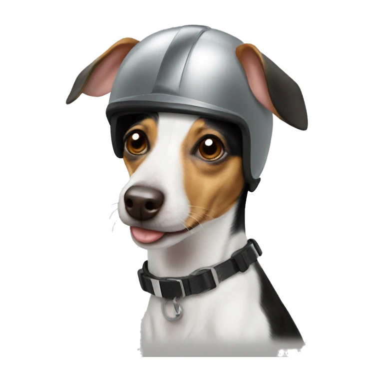 Rat terrier with helmet  sticker