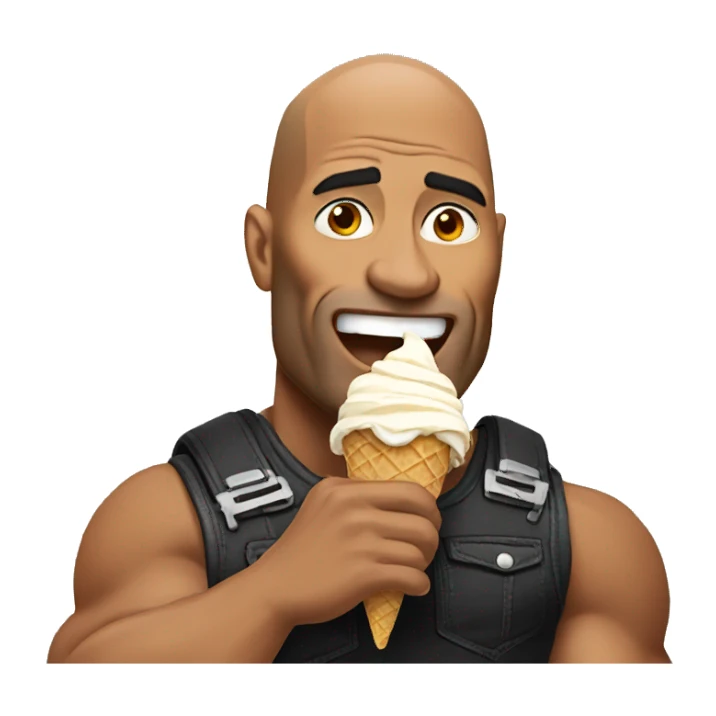 The rock eating a ice cream sticker