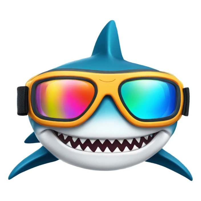 Shark with scuba goggles sticker