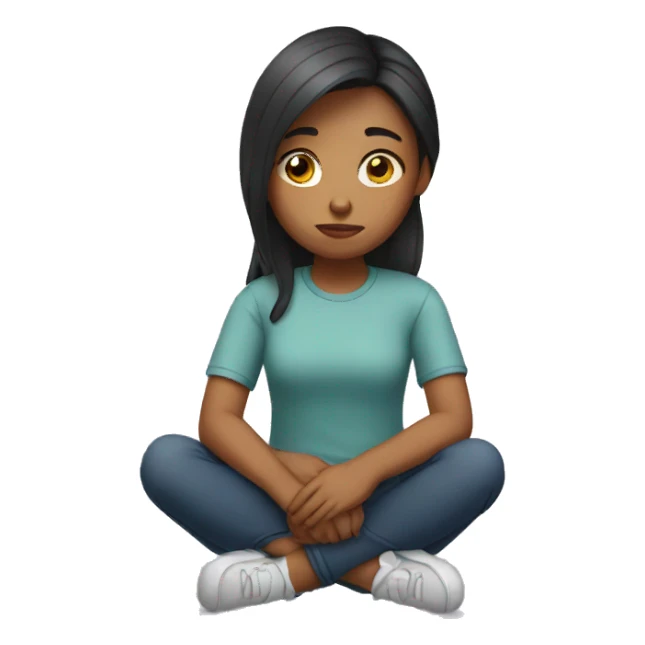 girl sitting sad sticker