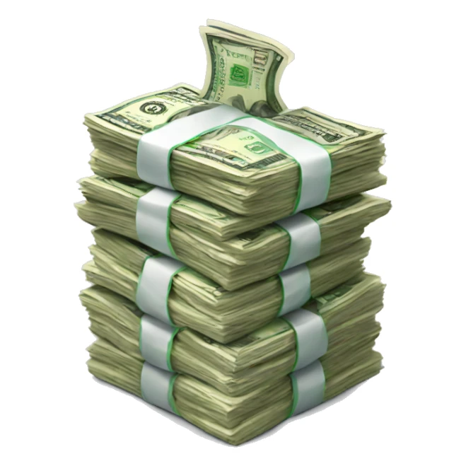 A big stack of money sticker