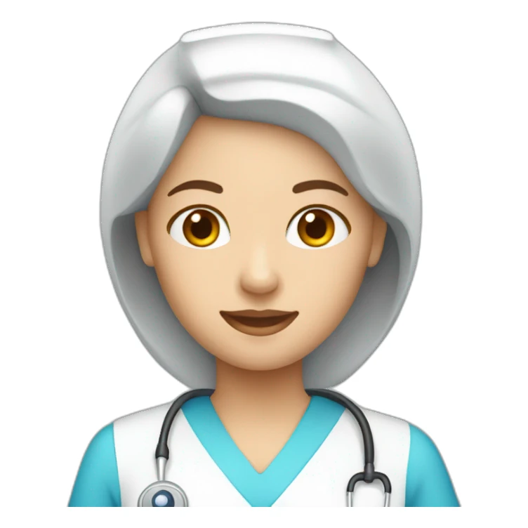 white nurse with blue scrub sticker