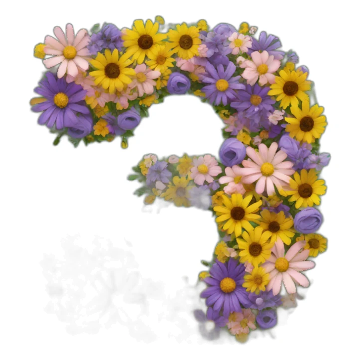 Letter "E" made of flowers sticker