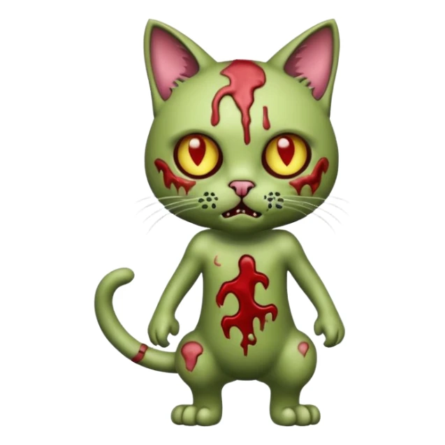 zombie cat full body, sticker