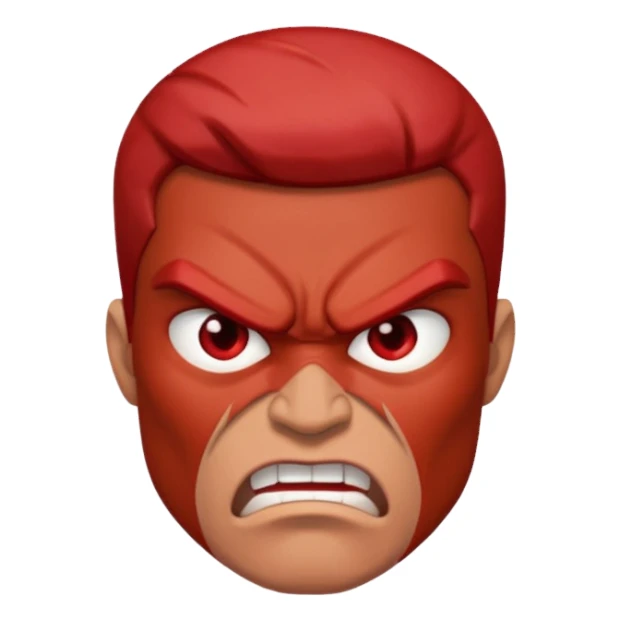 a man with many and angry face sticker
