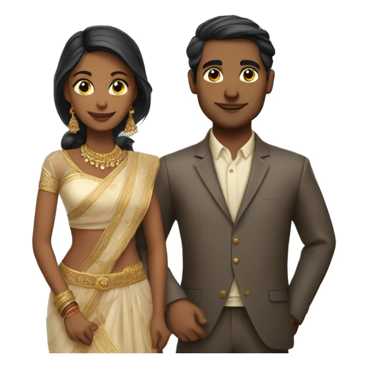 couple in elegant indian attire sticker